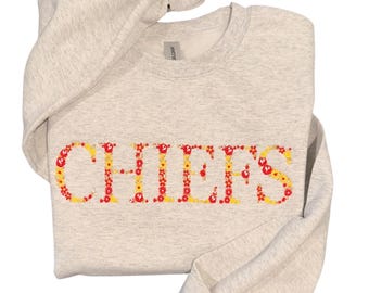 Custom Flower Sports Embroidered Crewneck| Custom Football Crewneck| Game Day Hoodie | Custom Tailgate