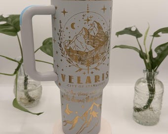 City of Starlight 40 Oz Laser Engraved Tumbler | ACOTAR Tumbler | Velaris Tumbler | Romantasy Book Tumbler | Dragon Tumbler