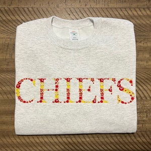 Custom Flower Sports Embroidered Crewneck| Custom Football Crewneck| Game Day Hoodie