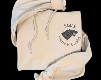 Winter is coming| Embroidered Crewneck| Custom Embroidered Hoodie
