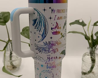 Maasverse 40 Oz Laser Engraved Tumbler | ACOTAR Tumbler | Throne of Glass tumbler | Romantasy Book Tumbler | Dragon Tumbler