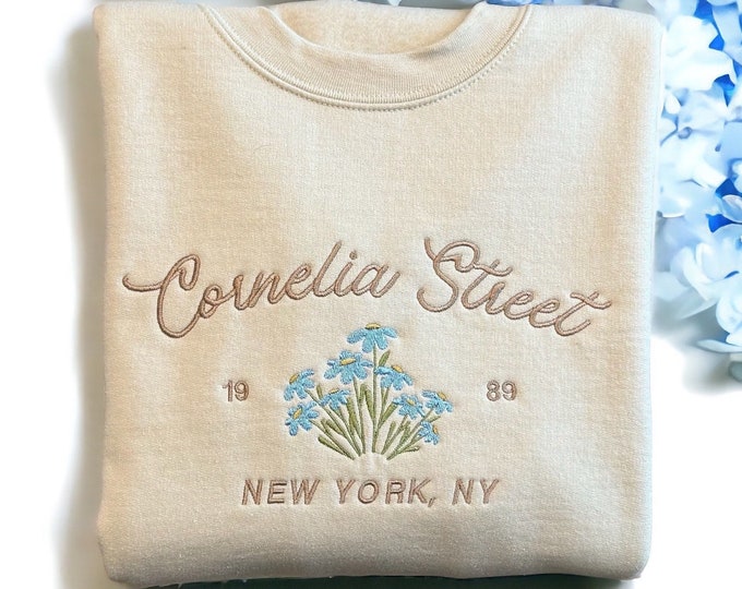 Cornelia Street Embroidered Sweatshirt| Custom Embroidery