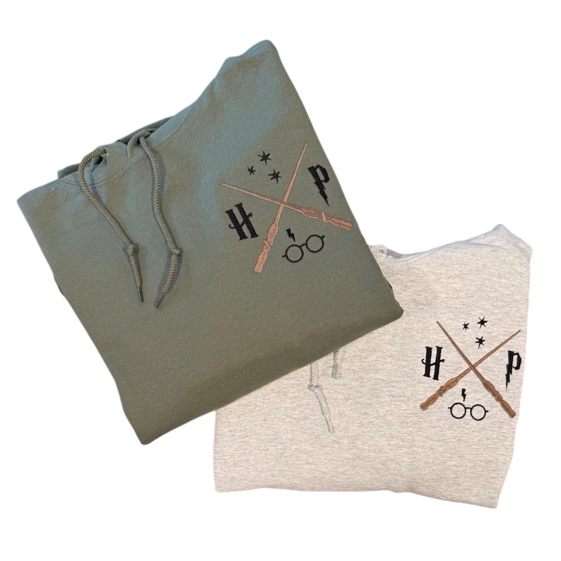 Custom Crossed Magic Embroidered Sweater| Wizard Embroidered Crewneck| Custom Embroidered Hoodie image 4