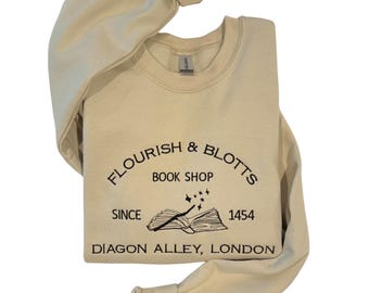 Embroidered Book Shop| Custom Embroidered Crewneck| Magic Hoodies