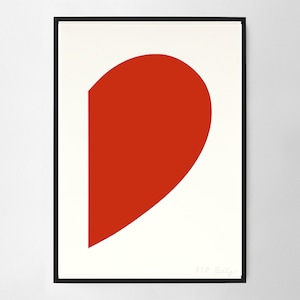 Ellsworth Kelly Small Red Curve Wall Art Print, Art Poster, Exhibition Print, Famous Artist Print, Gallery Wall Home Decor