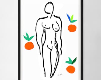 Henri Matisse Nu aux oranges  Wall Art Print, Art Poster, Exhibition Print, Famous Artist Print, Gallery Wall Home Decor