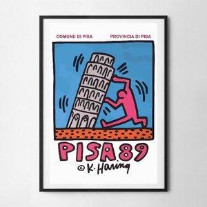 Keith Haring Pisa Wall Art Print, Art Poster, Exhibition Print, Famous Artist Print, Gallery Wall Home Decor