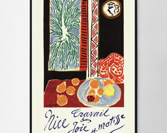 Henri Matisse Nice Travail et Joie 1948 Wall Art Print, Art Poster, Exhibition Print, Famous Artist Print, Gallery Wall Home Decor