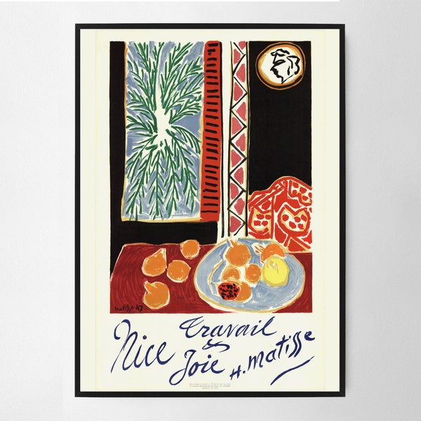 Henri Matisse Nice Travail et Joie 1948 Wall Art Print, Art Poster, Exhibition Print, Famous Artist Print, Gallery Wall Home Decor