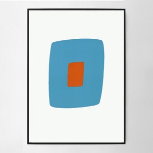 Ellsworth Kelly Light Blue with Orange Wall Art Print, Art Poster, Exhibition Print, Famous Artist Print, Gallery Wall Home Decor