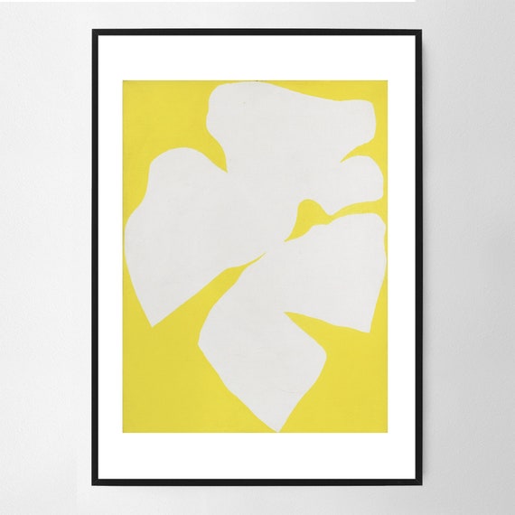Ellsworth Kelly White Yellow Wall Art Print, Art Poster