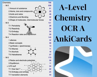 A level Chemistry Anki Flashcards , OCR A , Made by A* Student