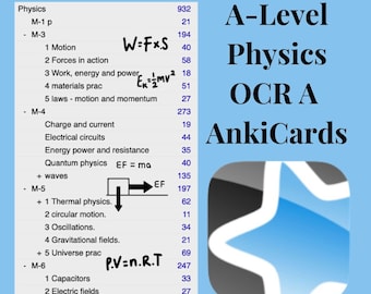 Flashcard Anki di fisica di livello A, OCR A, realizzate da A* Student