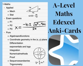 A level Maths Anki Flashcards & Complete Past paper Bank, Edexcel, Made by A* Student