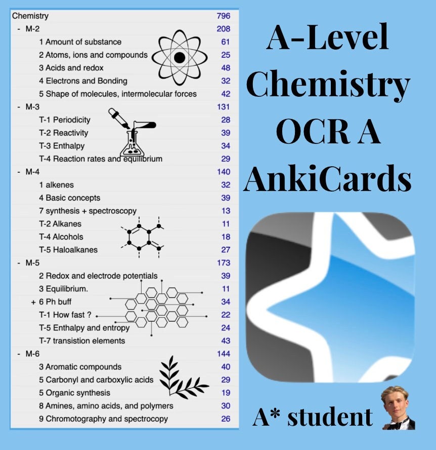 A level Chemistry Anki Flashcards , OCR A , Made by A* Student