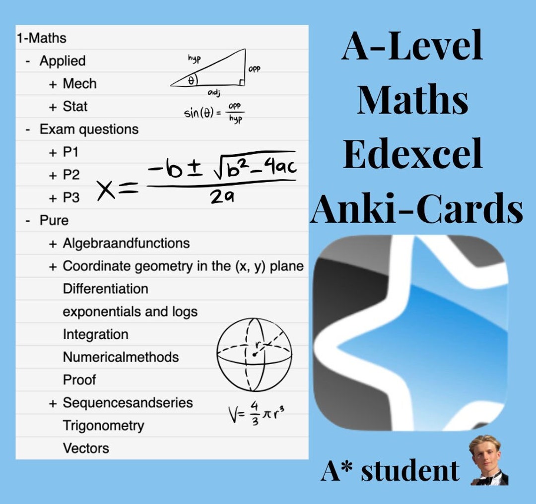 A Level Maths Anki Flashcards & Complete Past Paper Bank, Edexcel, Made