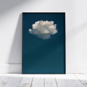Nube solitaria, impresión fotográfica, impresión digital, arte de pared, decoración del hogar, cartel de papel mate premium