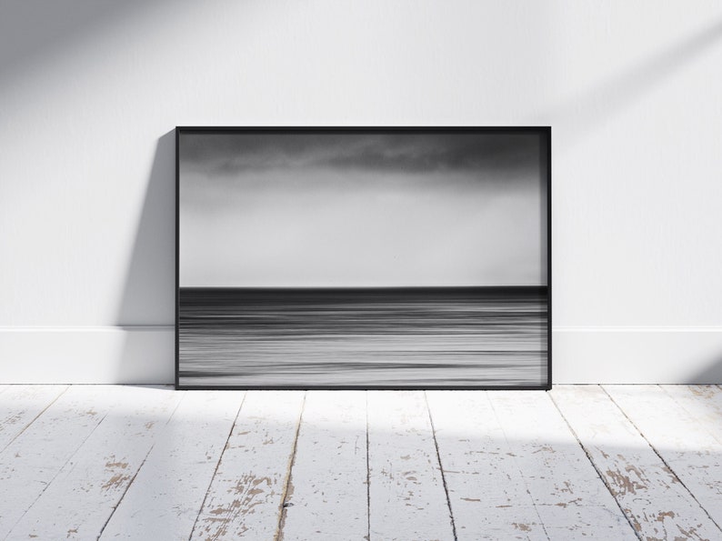 Exposure to the Sea, Photography Print, Digital Print, Black & White, Wall Art, Home Decor, Premium Matte Paper Poster image 1