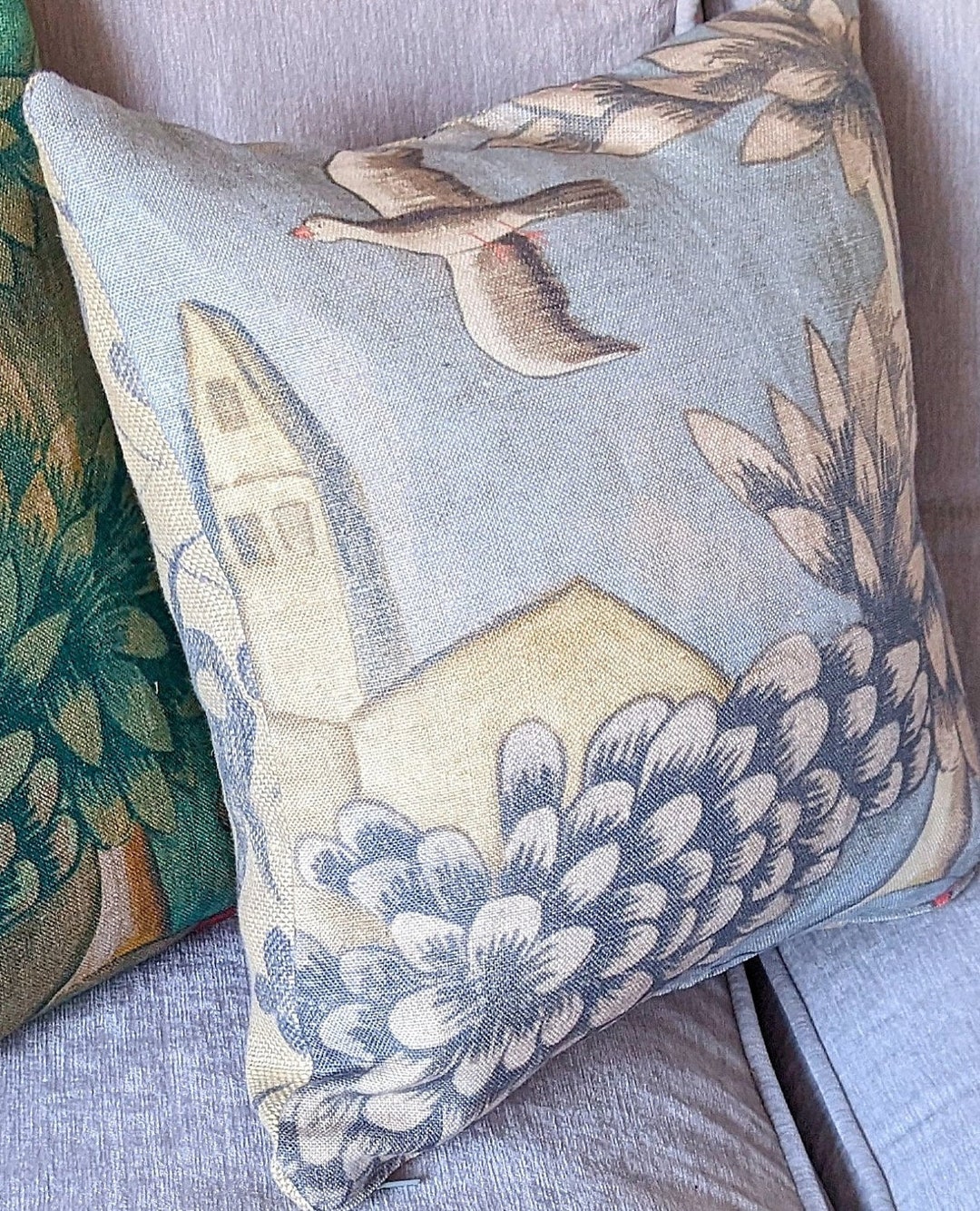 Cushion Handmade in Zoffany Arden Fabric Featuring a 17th Century ...