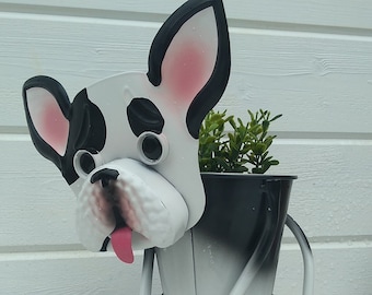 Puppy Dog Planter Garden Pot Planted Metallic Garden Ornament Figurine