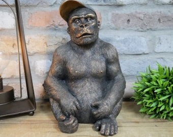 Gavin The Gorilla Ornament Resin Baby Gorilla With Cap Ornament