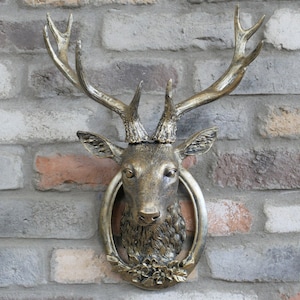 Stags Head Decorative Highland Stags Head Aged Gold