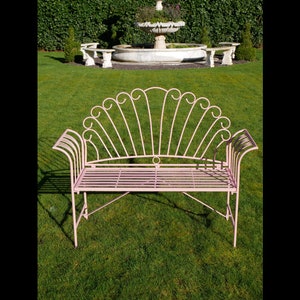 Garden Bench Pink Decorative Rustic Style