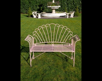 Garden Bench Pink Decorative Rustic Style