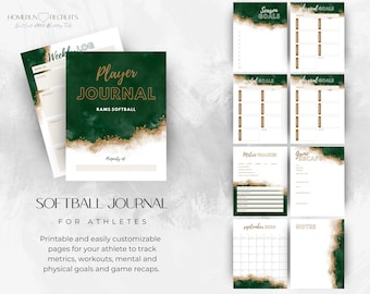Softball Baseball Training Journal: Customizable Athlete Planner (Digital Template)