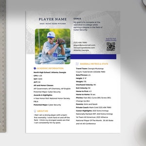 Sports Resume Template: College Recruiting Player Profile (canva ...