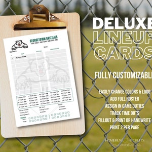 Fastpitch Softball Baseball Line Up Cards / Canva personalizzabile stampabile 5x7 File / Modello digitale / Allenamento atleta sportivo
