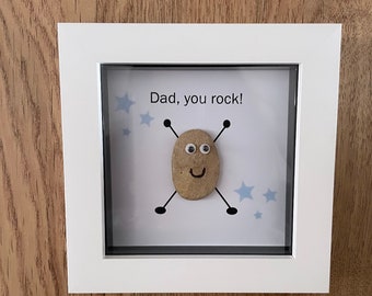 Quirky Dad you rock pebble box frame / Father’s Day / birthday gift / gift for dad / novelty gift / funny gift / unique
