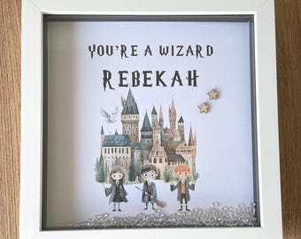 Harry Potter inspired frame / you’re a wizard / birthday gift / teacher gift / Christmas gift / personalised frame