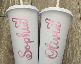 Personalised White Cold Cups / Bridesmaids / Bride tribe / girls night / hen do / hen party / I do crew / bride / bride to be  / birthday