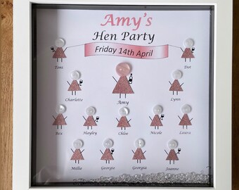 Personalised Hen Party frame / Bride to be / Team Bride / Bride squad