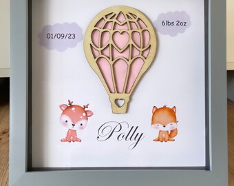Personalised Baby Gift / 8x8 Box frame / gift for baby / Children frames / newborn / new arrival / Christmas baby gift  / gift for newborn /