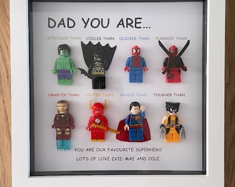 Personalised superhero gift / box frame / superhero / gift for dad / gift for stepdad / gift for brother / gift for uncle