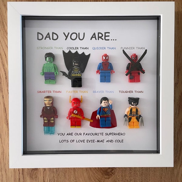 Personalised superhero gift / box frame / superhero / gift for dad / gift for stepdad / gift for brother / gift for uncle