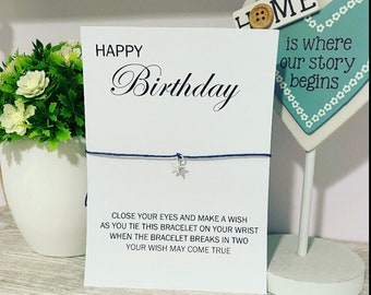 Handmade Happy Birthday Wish Bracelet / gift for friend / gift for family  / gift for colleague / Birthday gift / charm bracelet