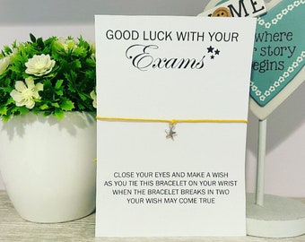 Handmade Exams Wish Bracelet / gift for students / gift for pupils / Exams / GCSEs / Good Luck Gift
