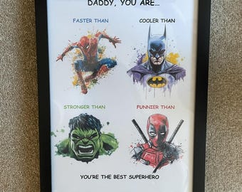 Personalised superhero gift / superhero / gift for dad / gift for stepdad / gift for brother / gift for uncle / Father’s Day