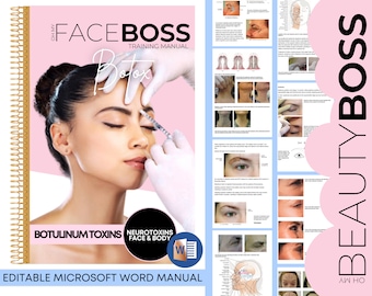 Botox-Botulinumtoxin-Trainingshandbuch, Botox-Leitfaden, Neurotoxine, Studentenhandbuch, Krankenschwester-Injektor, Trainer-Ressource, Bearbeitung in Microsoft Word