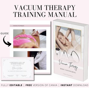 Vacuum Cupping Therapy Training Manual, Buttock Cupping, Breast Cupping, Machine Vacuum Suction, Manual Body Cupping, Edit in Canva