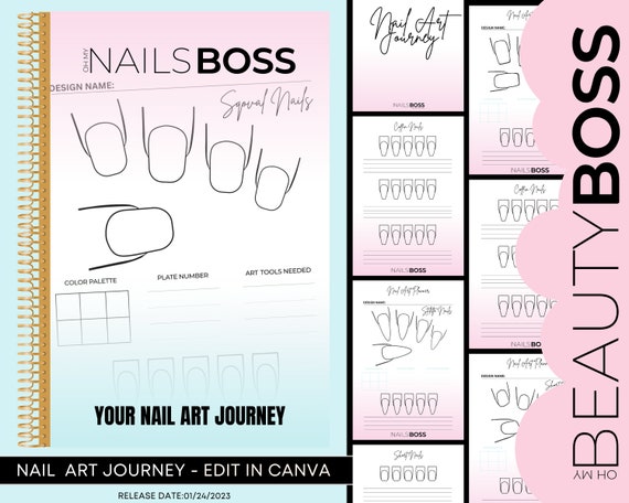 Nail Art Practice Sheets Planner DIGITAL DOWNLOAD no Mailing SQUARE Short,  Medium, and Long Design Template for Nail Techs & Artists - Etsy