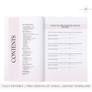 Medical Spa Clinic Safety Policies, Procedures Manual, SOP, MedSpa, Office Health Policy, OSHA, Lasers, Hazards, ANSI, Edit in Canva