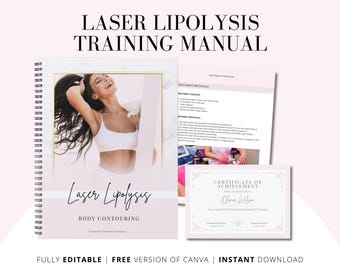 Manuel de formation sur la lipolyse laser, cours de remodelage du corps (modèle Canva modifiable)