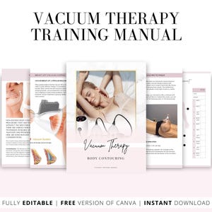 Vacuum Cupping Therapy Training Manual, Buttock Cupping, Breast Cupping, Machine Vacuum Suction, Manual Body Cupping, Edit in Canva