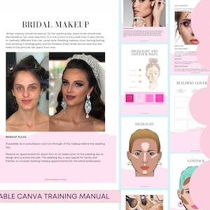 Makeup Manual, Makeup Artist Training Manual, Training & Business Guide, Editable Training Manual, Customizable, Editable in Canva