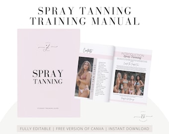 Spray Tan Training Manual, Editable Business Guide (Canva Template)