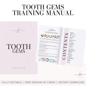 Tooth Gems Training Manual, Tooth Gems Student Guide, Editable Tooth Gems eBook Template, Edit in Canva